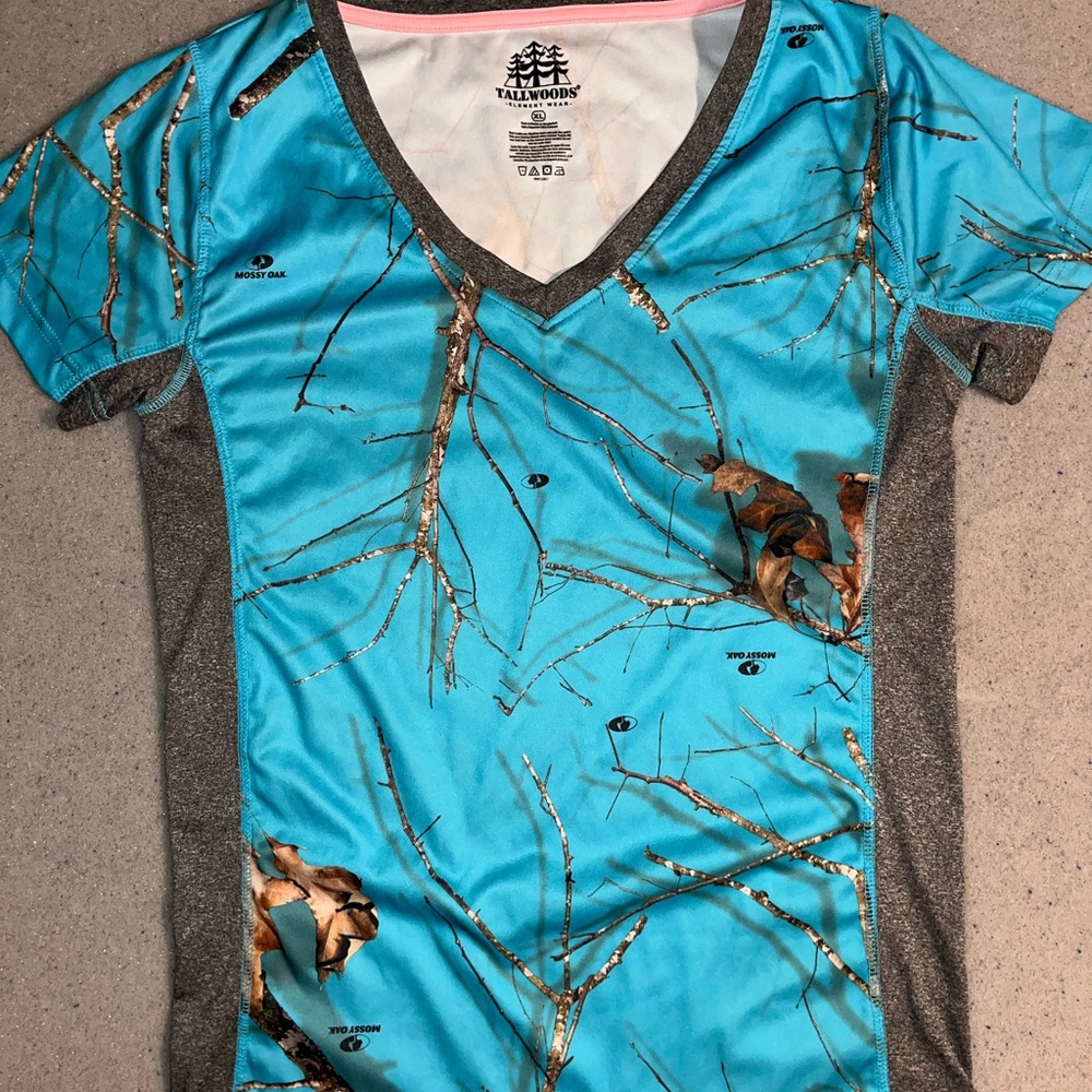 Mossy Oak Women's Short Sleeve Tee - Blue and Gray